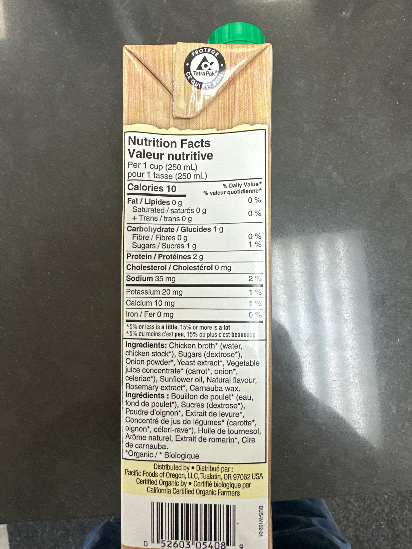 ORGANIC CHICKEN BROTH - PACIFIC BRAND - 946ML