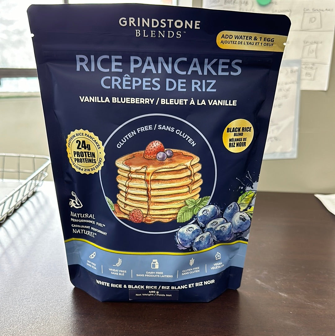 GRINDSTONE BLENDS -  RICE PANCAKES - VANILLA BLUEBERRY