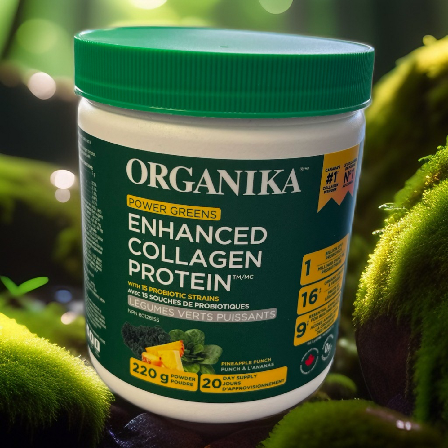 POWER GREENS ENHANCED COLLAGEN PROTEIN - PINEAPPLE PUNCH - 220G