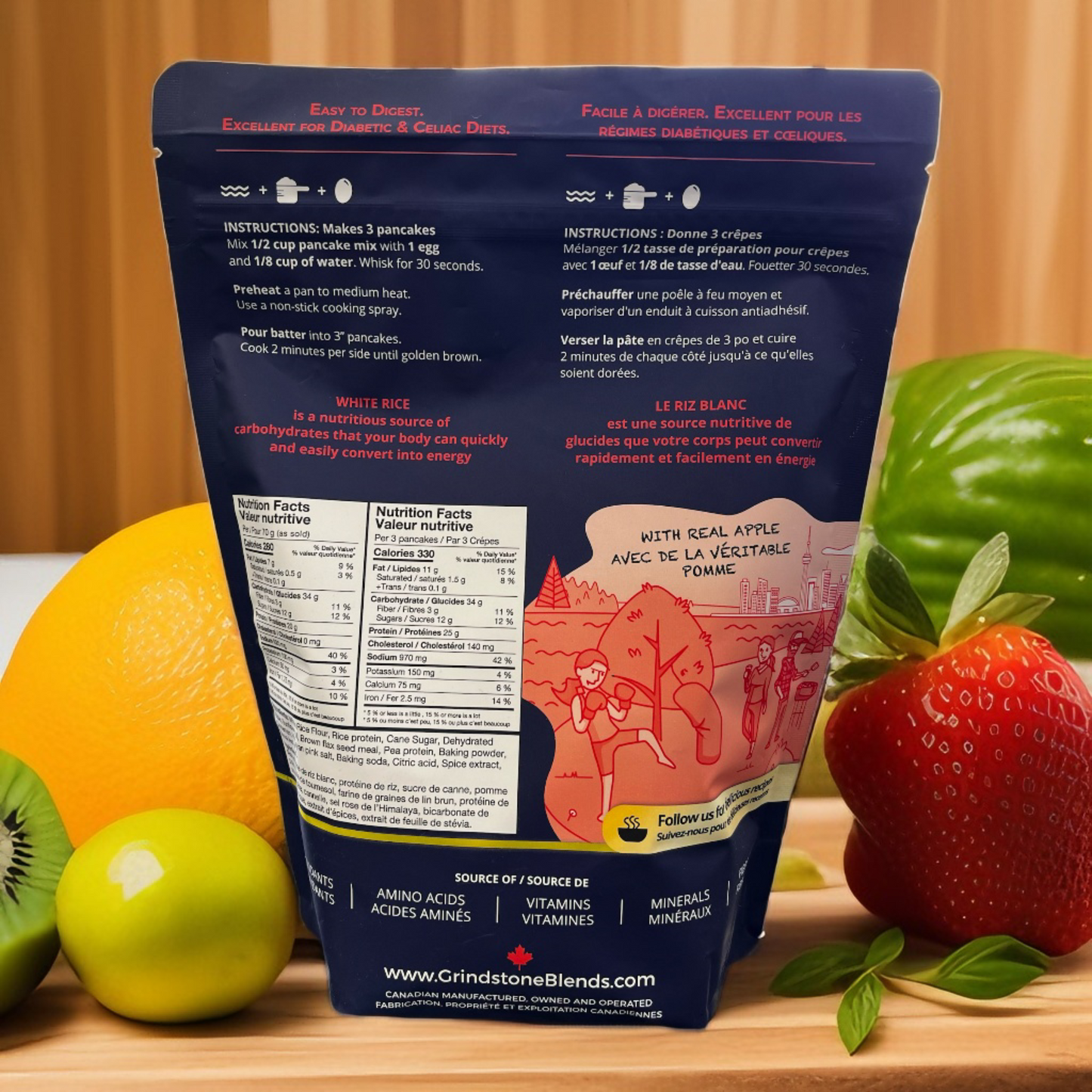 GRINDSTONE BLENDS - PROTEIN RICE PANCAKES - APPLE CINNAMON