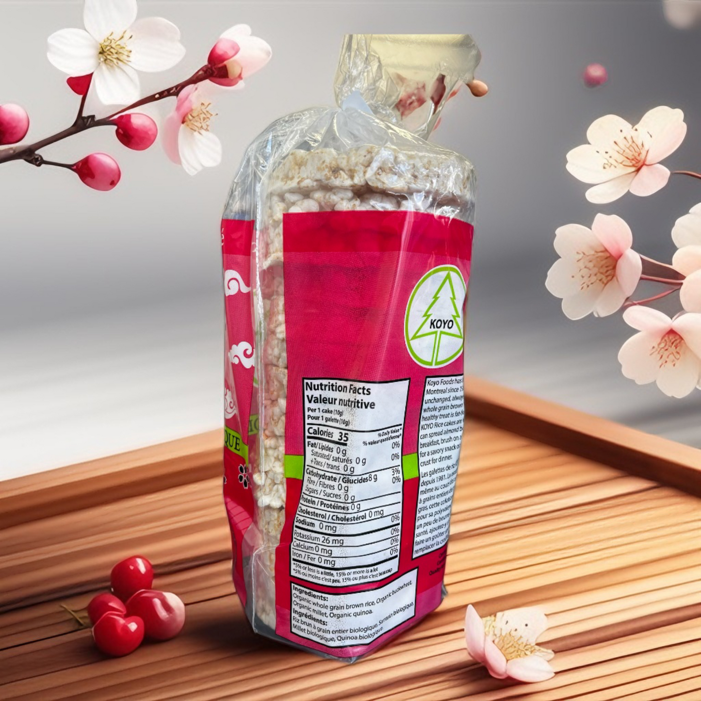 GLUTEN-FREE ORGANIC RICE CAKES - MIXED GRAIN - UNSALTED