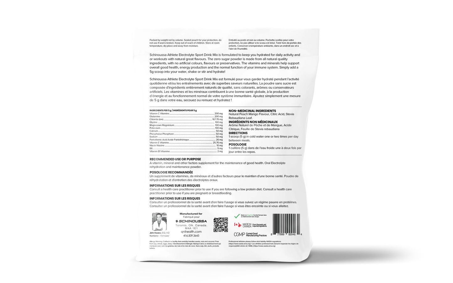 SCHINOUSSA - E5 ELECTROLYTES PEACH MANGO