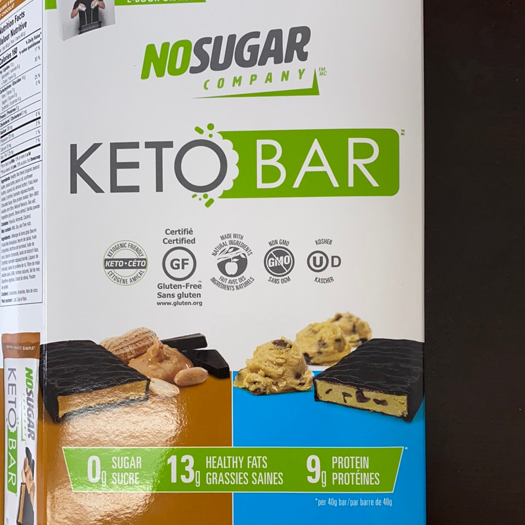 NO SUGAR KETO BAR - CHOCOLATE CHIP COOKIE DOUGH - 40g
