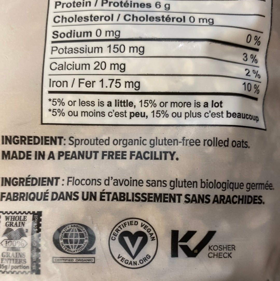 ONE DEGREE ORGANIC FOODS SPROUTED ROLLED OATS