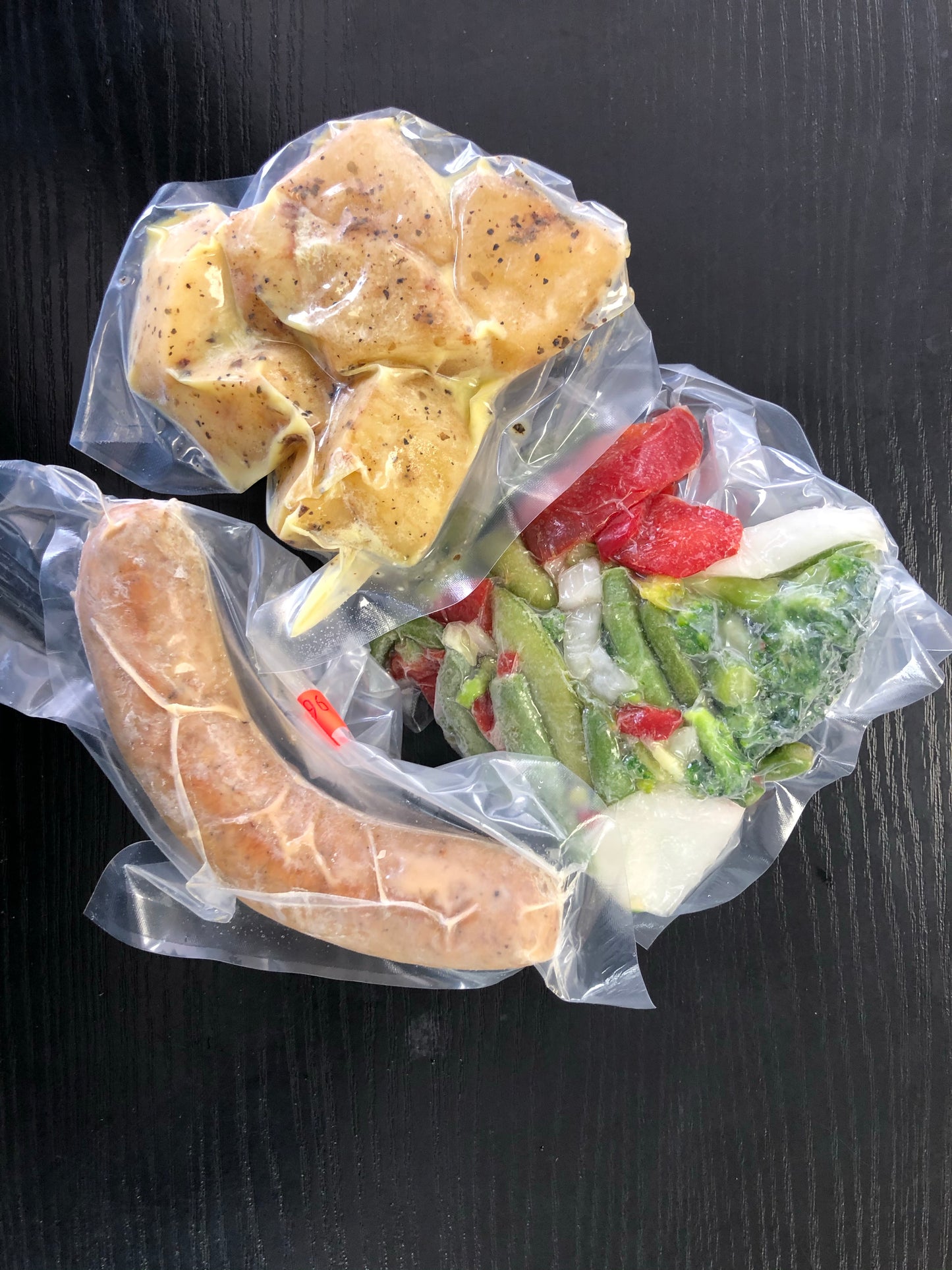 Pre-Set Meal - Sweet Italian Sausage, Teriyaki Veggie Mix & Greek Lemon Potatoes