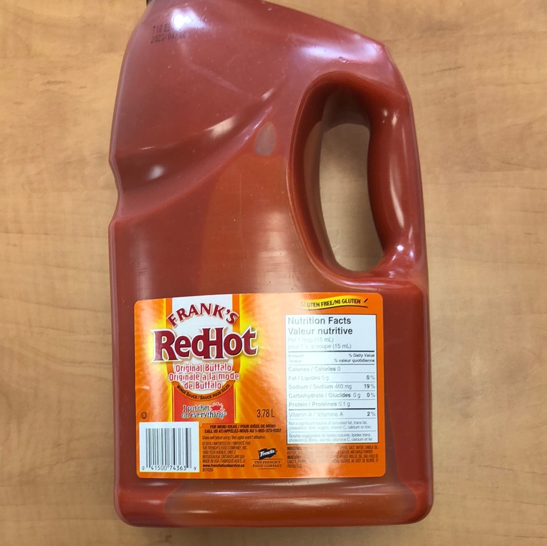 FRANK'S REDHOT - ORIGINAL BUFFALO WING SAUCE - 3.78L
