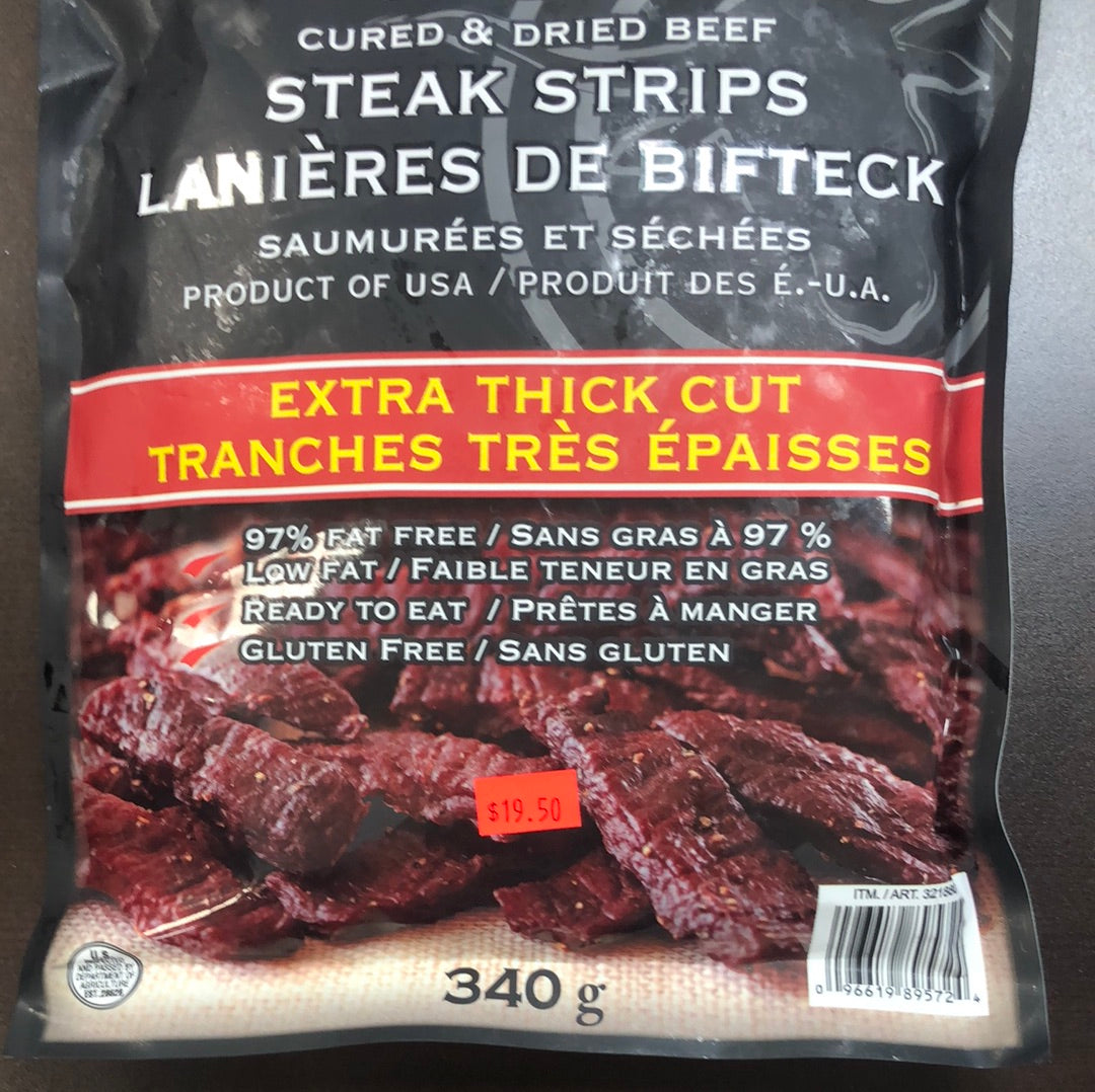 CURED & DRIED BEEF STEAK STRIPS