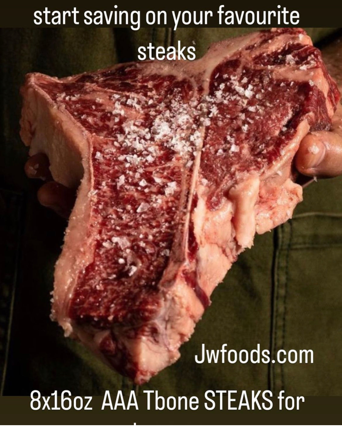 BEEF T-BONE STEAK AAA(Shortloin) - 1”cut