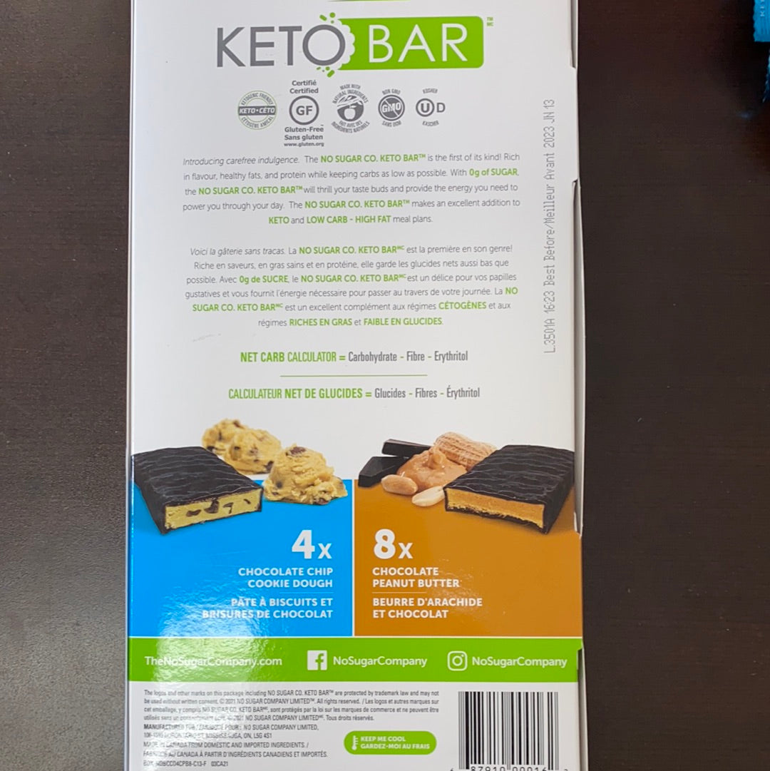 NO SUGAR KETO BAR - CHOCOLATE PEANUT BUTTER - 40g
