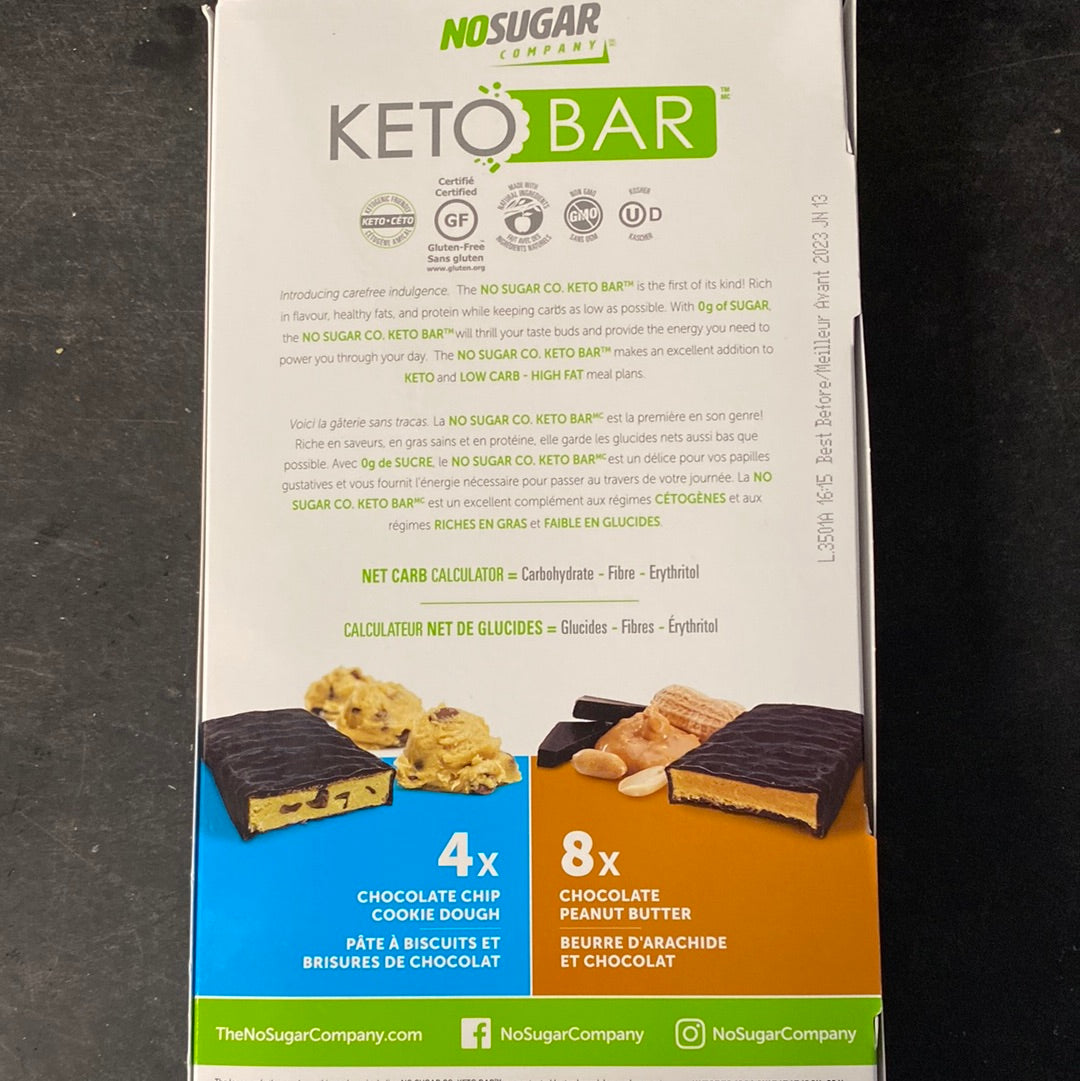 NO SUGAR KETO BARS - CASE - 12 BARS