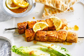 SALMON GREEK SOUVLAKI