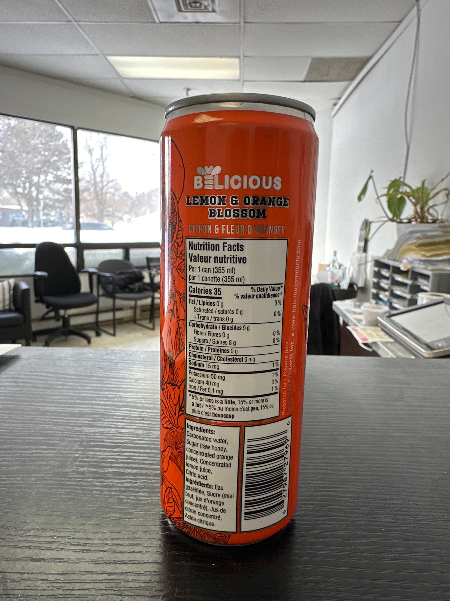BELCIOUUS-LEMON & ORANGE BLOSSOM HONEY INFUSED SPARKLING BEVERAGE