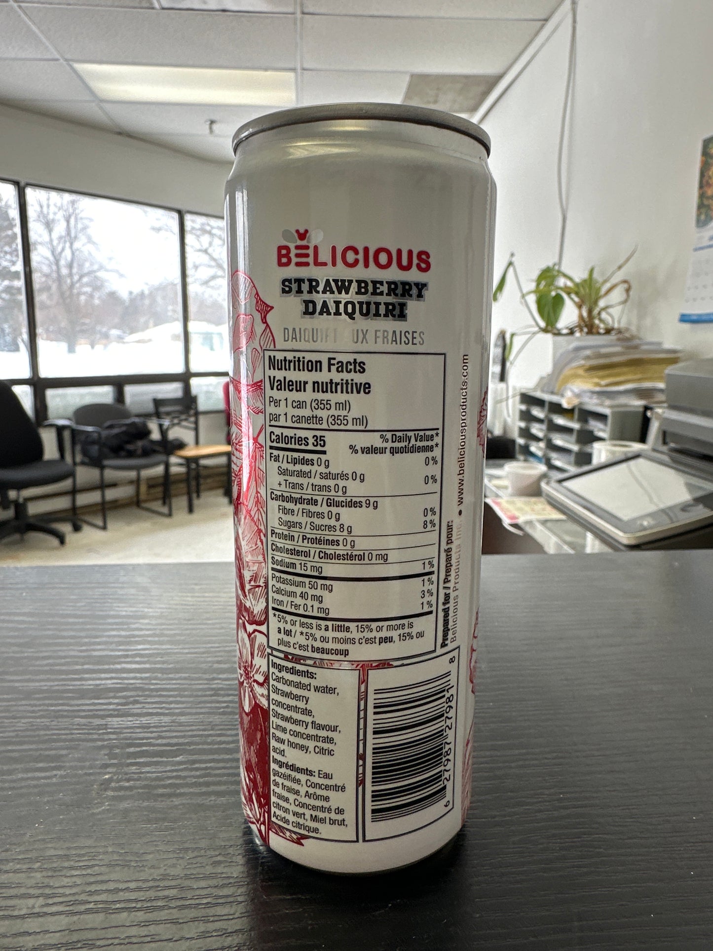 BELICIOUS-STRAWBERRY DAIQUIRI HONEY INFUSED SPARKLING BEVERAGE