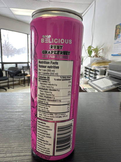 BELICIOUS-RUBY GRAPEFRUIT HONEY INFUSED SPARKLING BEVERAGE