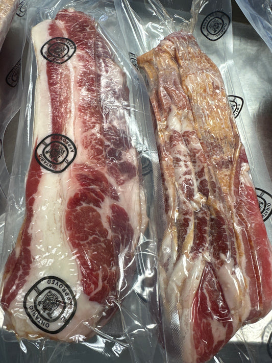 SLICED BRISKET BACON 2.2- 3lbs