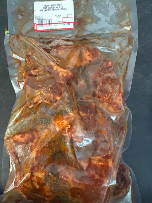 BEEF BACK RIB CUT CARIBBEAN STYLE MARINATED IN KOREAN SAUCE
