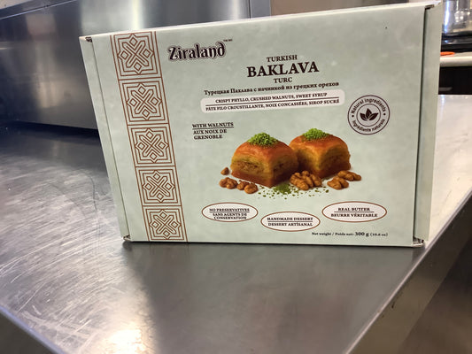 ZIRALAND-BAKLAVA CRISPY PHYLLO,CRUSHED WALNUTS,SWEET SYRUP