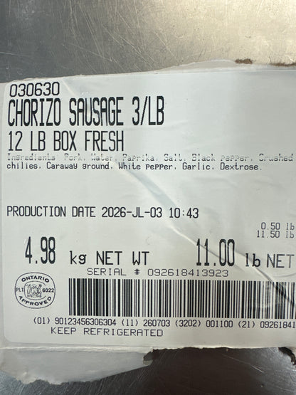 CHORIZO SAUSAGE SMOKED - 4/PK