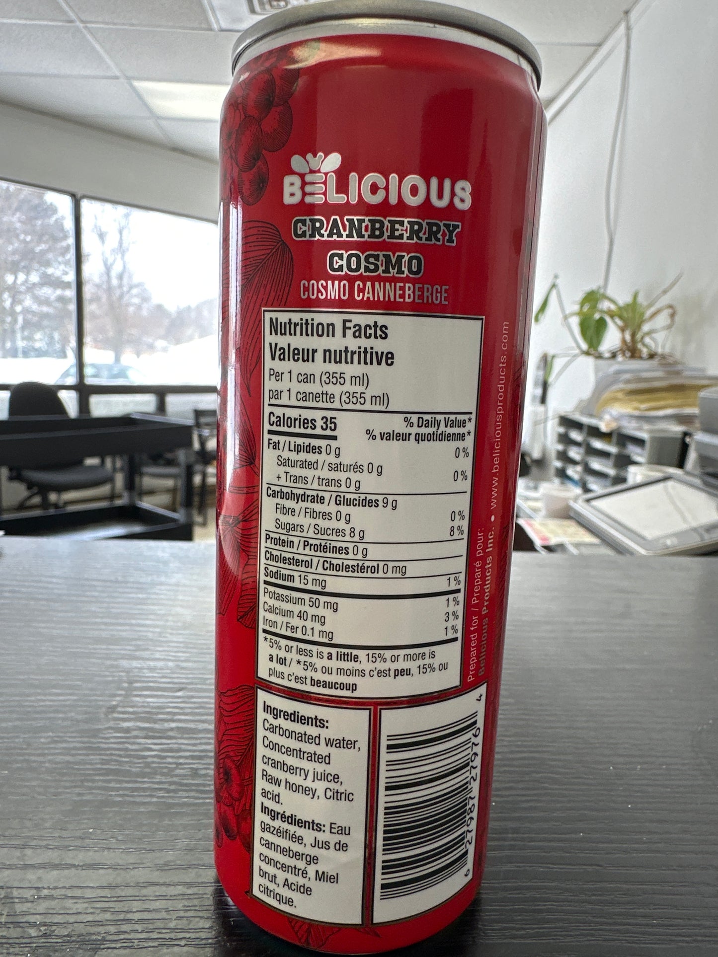 BELICIOUS-CRANBERRY COSMO HONEY INFUSED SPARKLING BEVERAGE