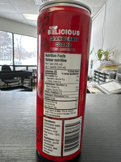 BELICIOUS-CRANBERRY COSMO HONEY INFUSED SPARKLING BEVERAGE