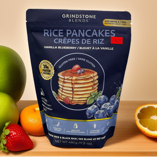 GRINDSTONE BLENDS -  PROTEIN RICE PANCAKES - VANILLA BLUEBERRY