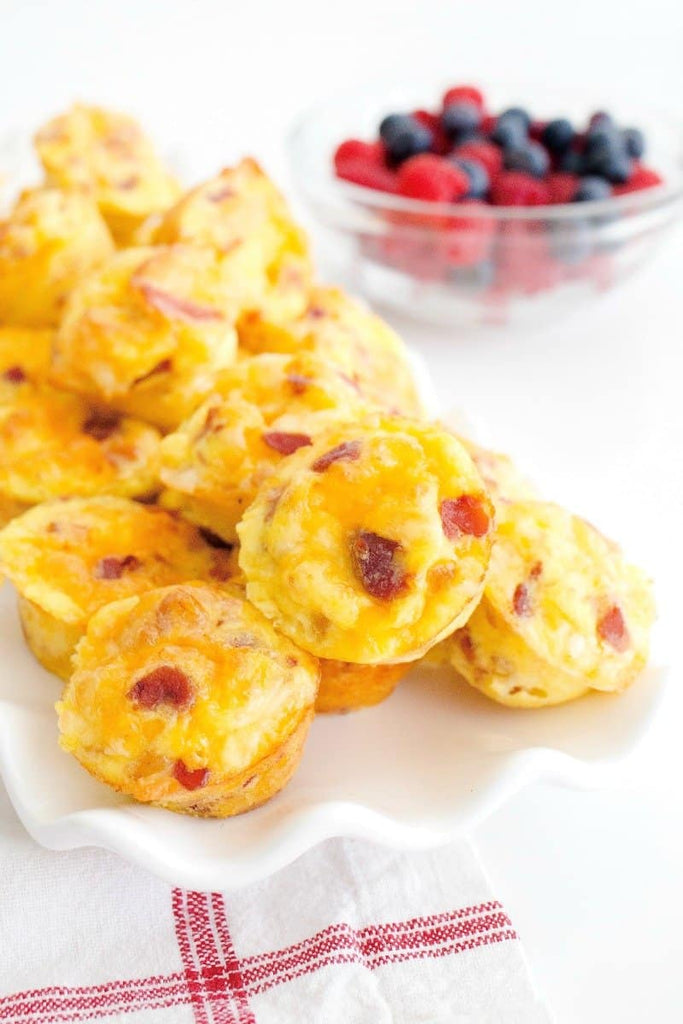 Egg Bites - OMELETTE W/BACON & DOUBLE CHEDDAR CHEESE- Cooked & Portioned - 2/Pkg