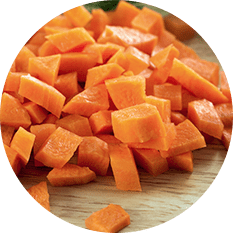 Carrots - Diced - Cooked & Portioned