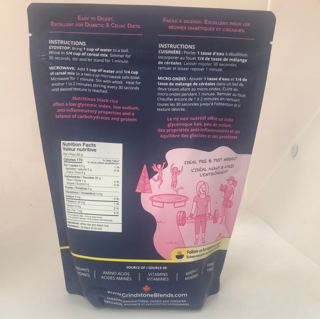 GRINDSTONE BLENDS - RICE CEREAL - BLACK & WHITE RICE BLEND