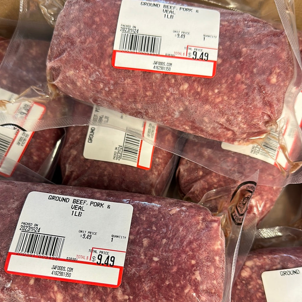 GROUND - BEEF,PORK & VEAL - 1LB BAG