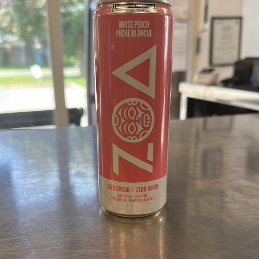 ZOA WHITE PEACH ENERGY DRINKS