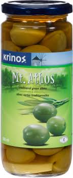 MT ATHOS GREEN CRACKED OLIVES 500ML