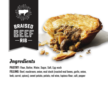 POT PIES - BEEF, CHICKEN, PORK & VEGGIE