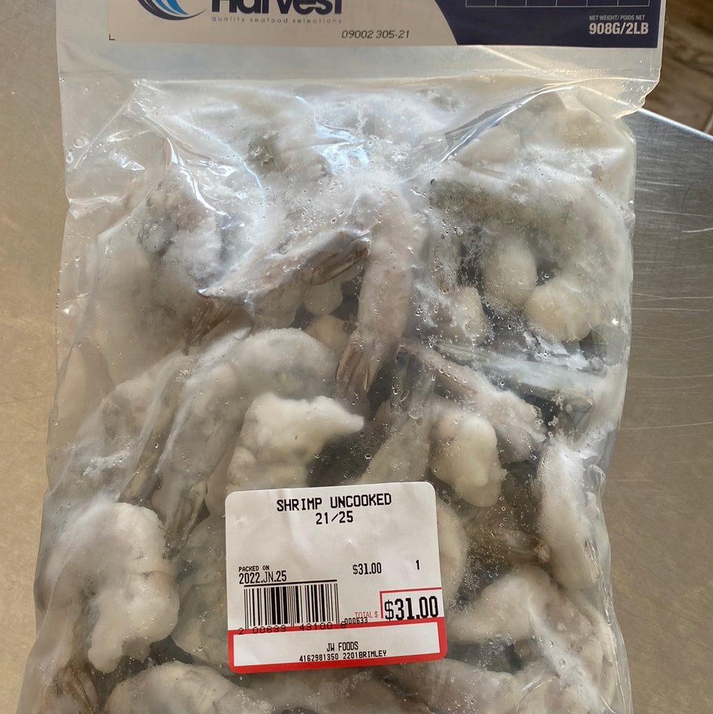 SHRIMP - UNCOOKED - 21-25 (2LB BAG)