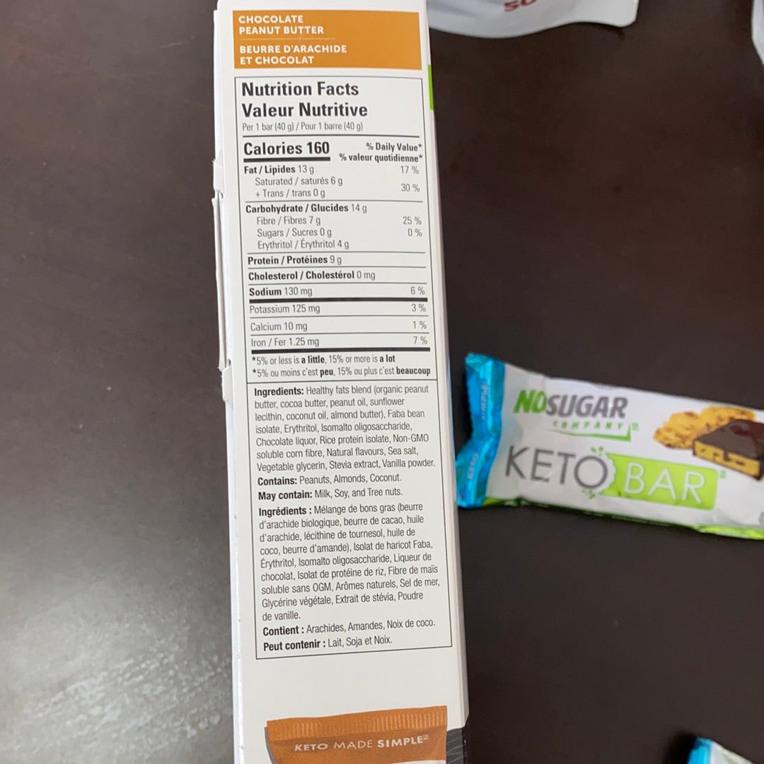 NO SUGAR KETO BAR - CHOCOLATE CHIP COOKIE DOUGH - 40g