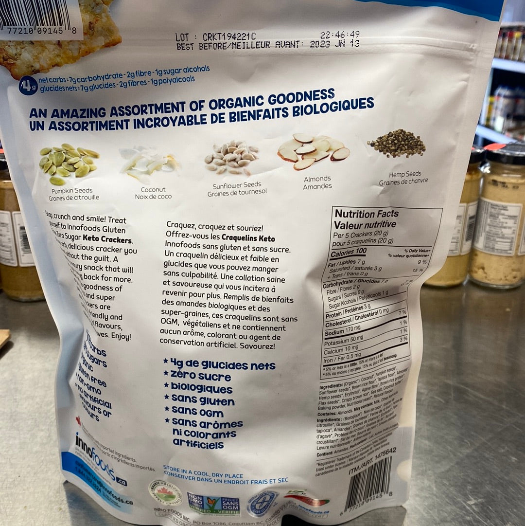 INNO FOODS GLUTEN FREE KETO CRACKERS J&W Meal Butler