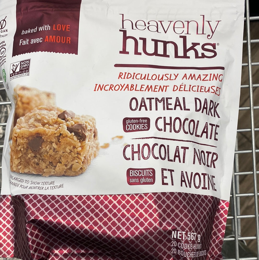 HEAVENLY HUNKS  - GLUTEN FREE OATMEAL DARK CHOCOLATE COOKIES