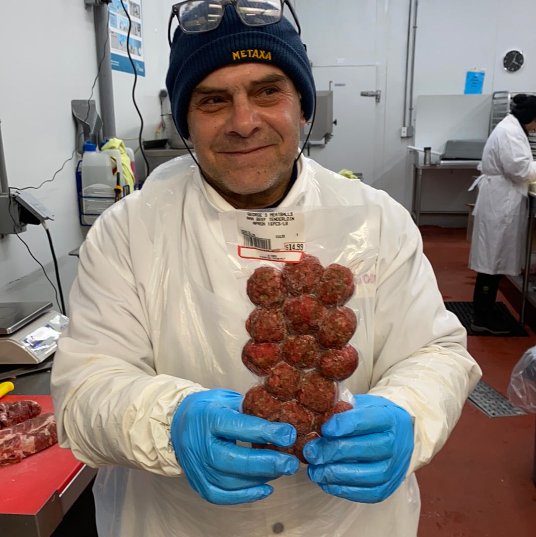 GEORGE'S HOMEMADE ALL  BEEF MEATBALLS 16/pkg