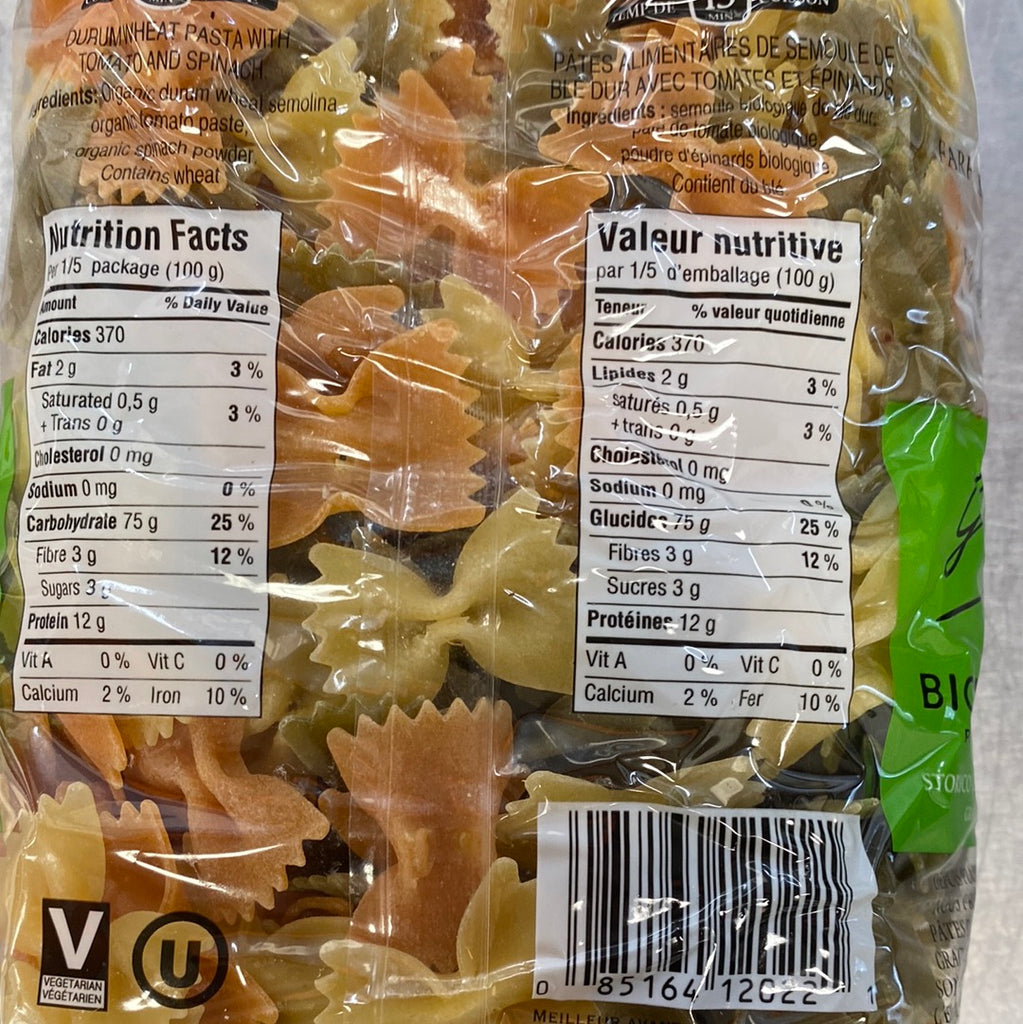 GAROFALO ORGANIC FARFALLE TRICOLOUR PASTA