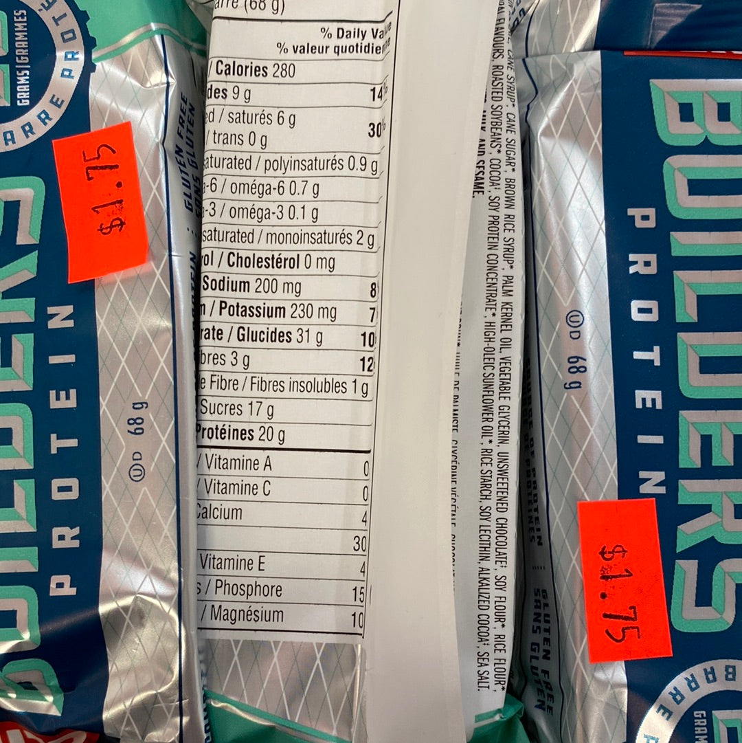 BUILDERS PROTEIN BAR - CHOCOLATE MINT - 68g