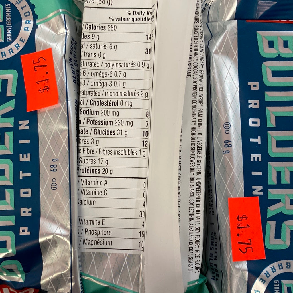 BUILDERS PROTEIN BAR - CHOCOLATE MINT - 68g