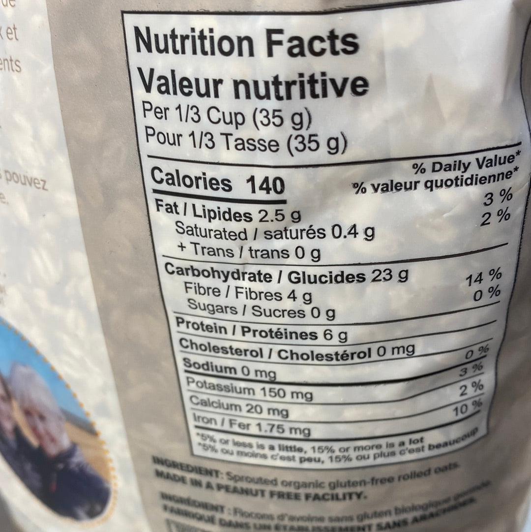 ONE DEGREE ORGANIC FOODS SPROUTED ROLLED OATS