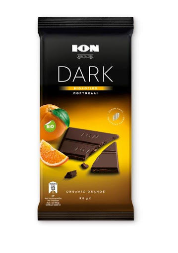 ION DARK CHOCOLATE WITH ORGANIC ORANGE (90g)