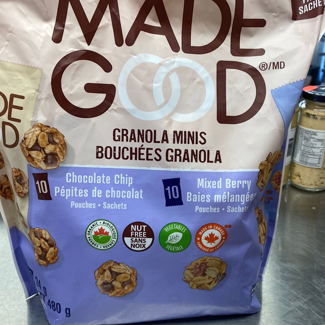MADE GOOD GRANOLA MINIS CHOCOLATE CHIP & MIXED BERRIES J&W Meal Butler