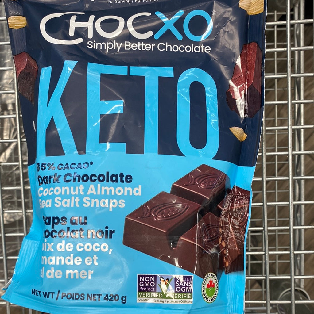 CHOCXO - DARK CHOCOLATE COCONUT ALMOND SEA SALT SNAPS-420g